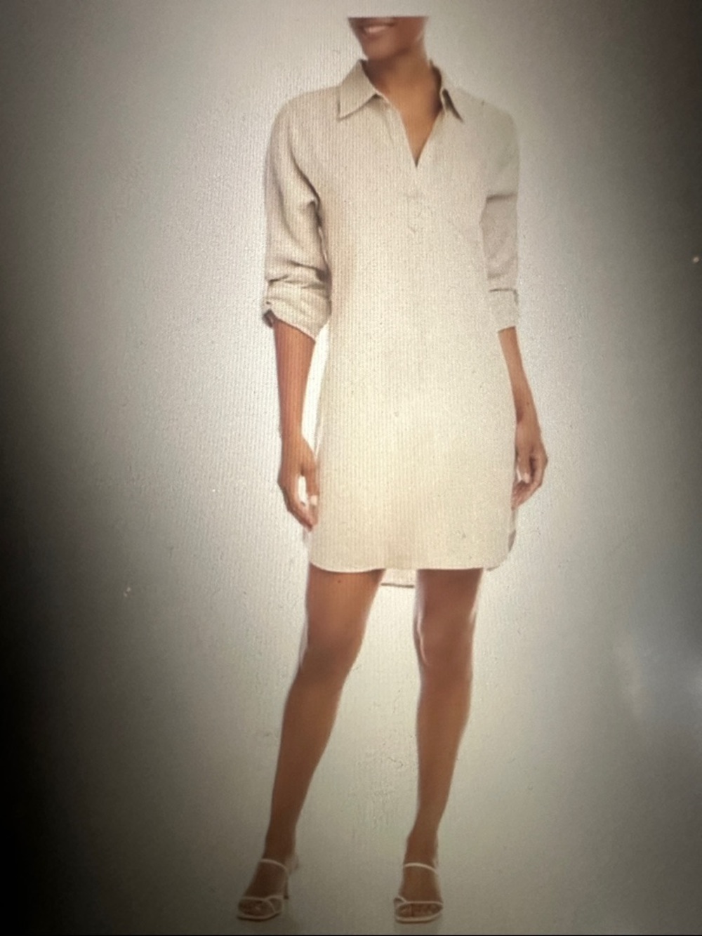 NWT Karen Kane Collared Long Sleeve Linen Shirt Dress, size Large